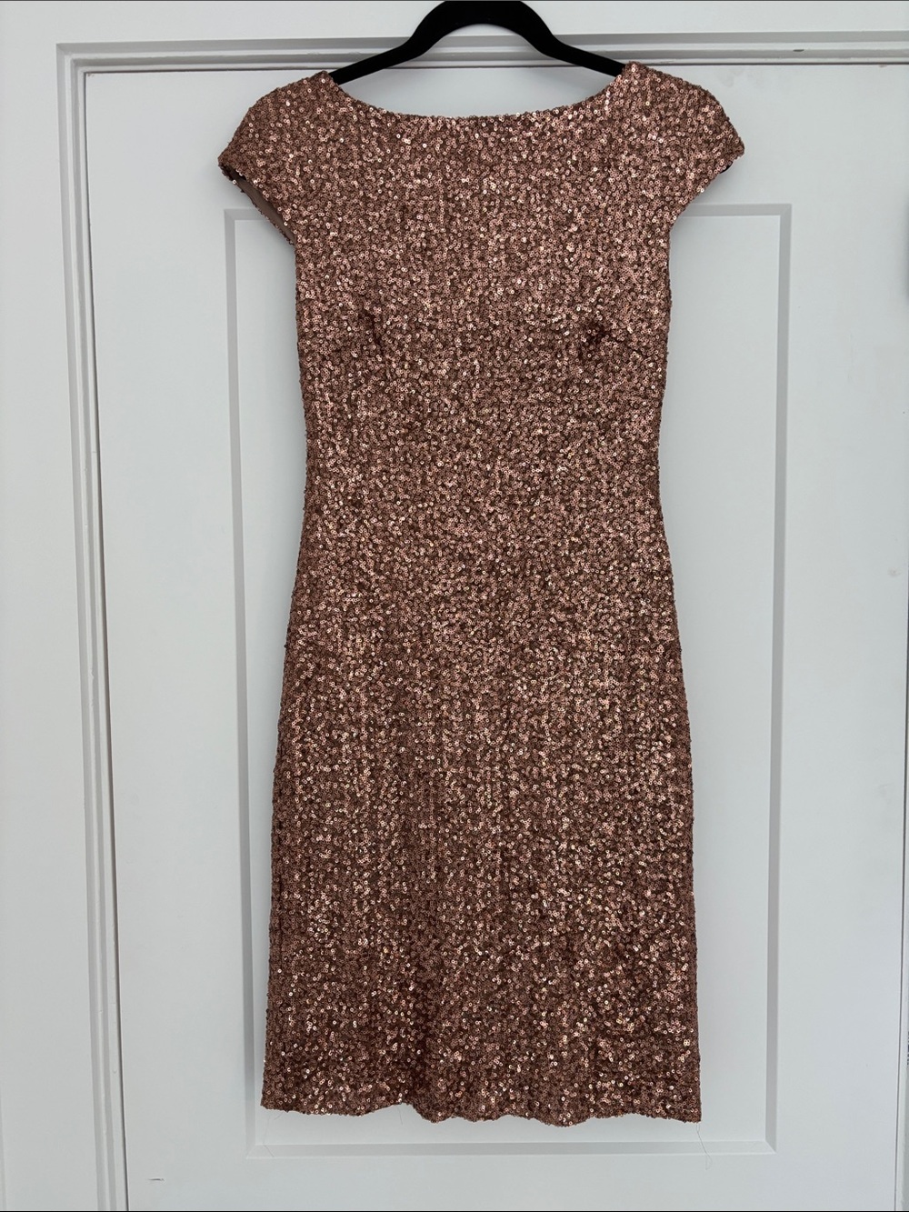 Ralph Lauren Rose Gold Sequin Midi Dress